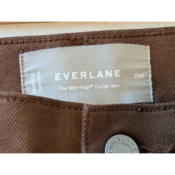 NWOT Everlane Way High Curve Ankle Barrel Jeans Cocoa Brown Sz 29 R - Picture 6 of 7
